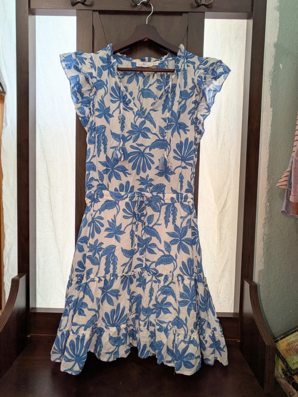 Vineyard Vines Blue & White Floral Ruffle Sundress - Picture 2 of 5